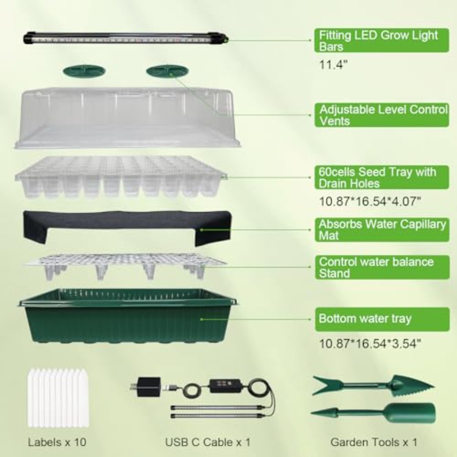 Поддон для рассады с фитолампо – обзор и цена Humidity Dome Kit